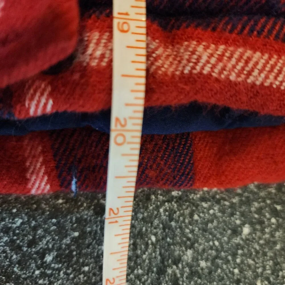 Justice Girl's Size 10 Red And Blue Plaid Fur Hooded Jacket Toggles Fall/winter